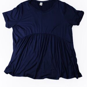 Sew In Love Deep Blue Short Sleeve Top